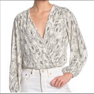 ASTR The Label long sleeve Surplice Wrap Top XL